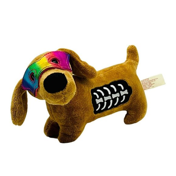 Halloween Skeleton Dachshund Plush Dog Stuffed Animal Brown Rainbow Mask Walmart - Picture 1 of 8